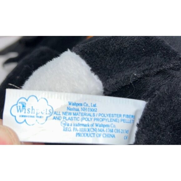 Wishpets Black Cat Plush 9" Halloween Witch Kittie Orange Bow White Belly Stuffe - Picture 7 of 8